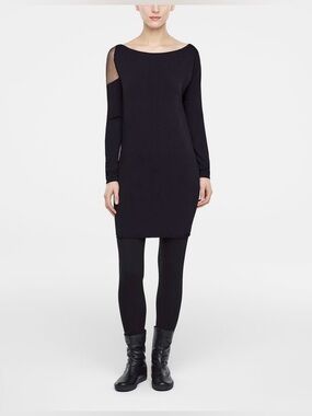 SARAH PACINI Boatneck Knit Long Sleeve Dress